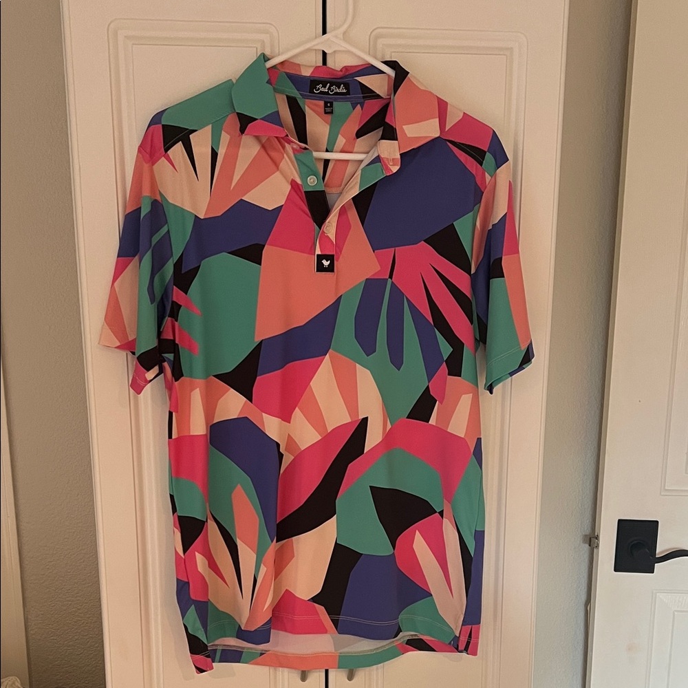 Bad Birdie Colorful Abstract Golf Polo Shirt